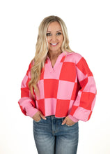 Pink Checkered Sweater