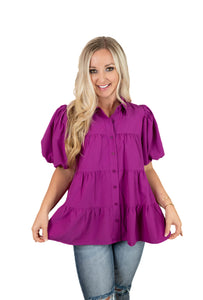 Violet Puff Sleeve Top