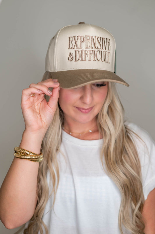 Expensive & Difficult Beige Embroidered Hat