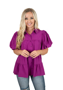 Violet Puff Sleeve Top