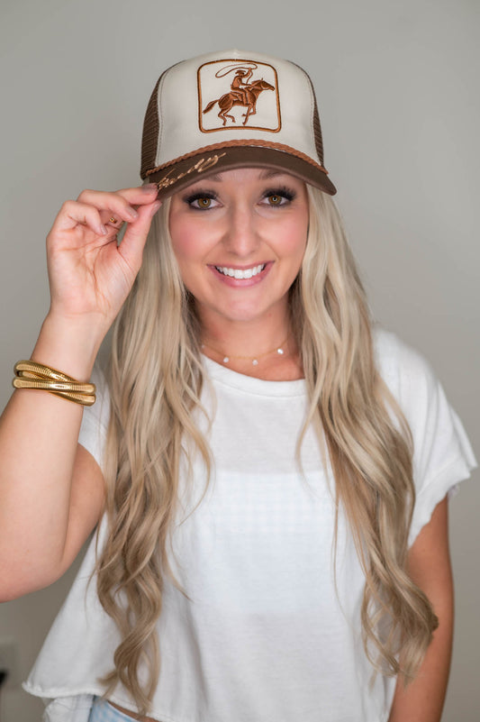 Cowboy Howdy Embroidered Brown Hat