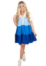Blue Colorblock Dress