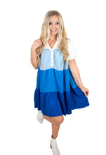 Blue Colorblock Dress