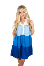 Blue Colorblock Dress