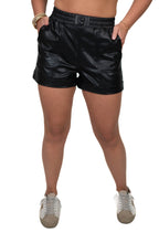 Black Faux Leather Shorts