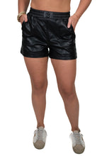 Black Faux Leather Shorts