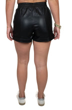 Black Faux Leather Shorts