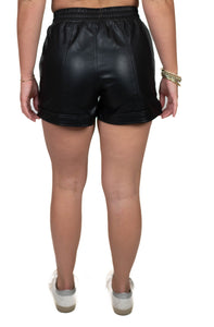 Black Faux Leather Shorts