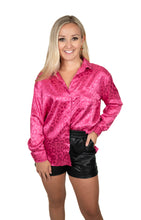 Pink Silk Leopard Top