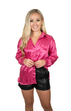 Pink Silk Leopard Top