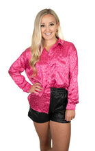 Pink Silk Leopard Top