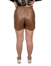 Brown Faux Leather Shorts