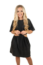 Black Washed T Shirt Dress