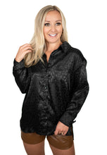 Black Silk Leopard Top
