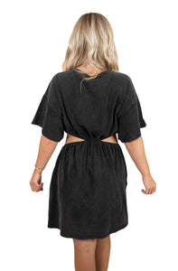 Black Washed T Shirt Dress