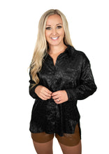 Black Silk Leopard Top