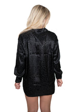 Black Silk Leopard Top