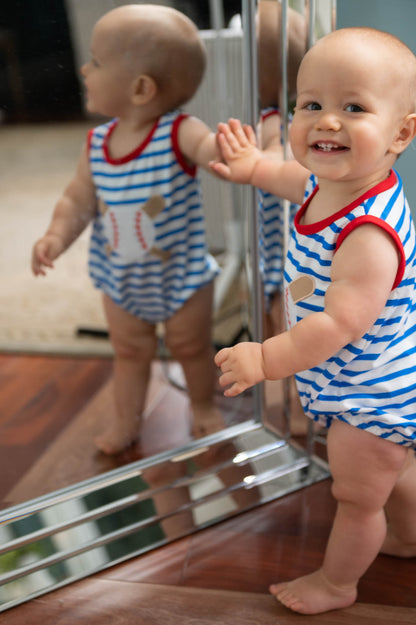 Striped Baseball Applique Bubble