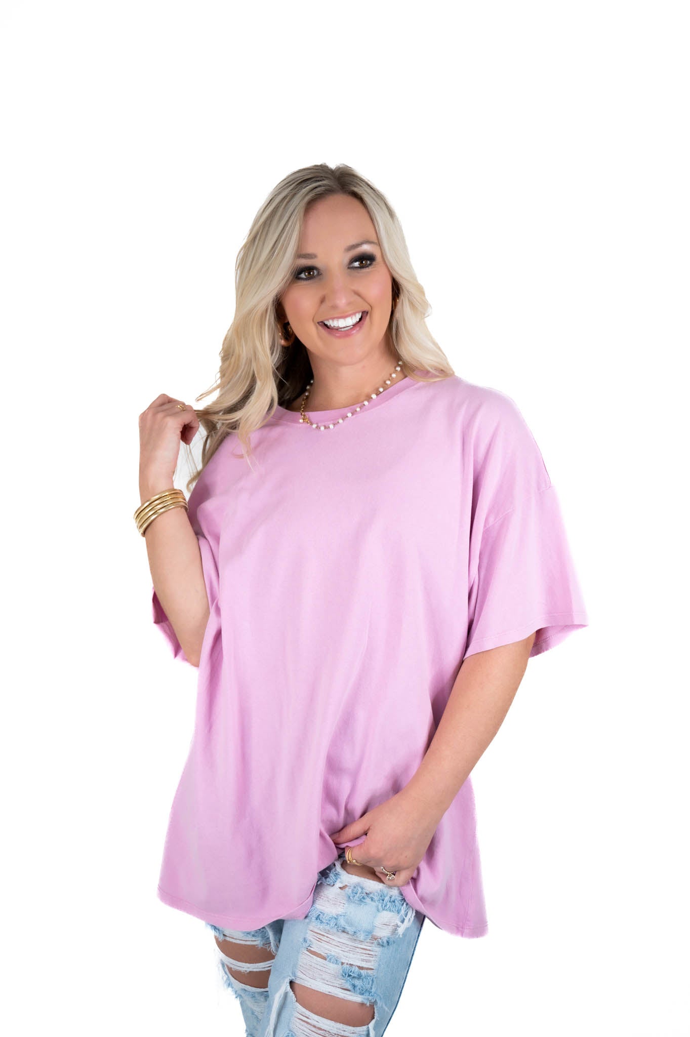 Pink Oversized T Shirt