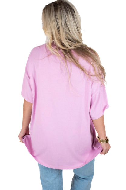 Pink Oversized T Shirt