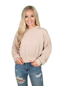 Ribbed Long Sleeve Sweatshirt
