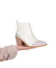 Cream Rhinestone Booties