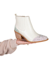 Cream Rhinestone Booties