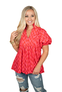 Pink Chevron Top