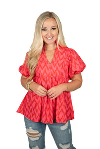 Pink Chevron Top