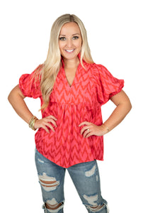 Pink Chevron Top