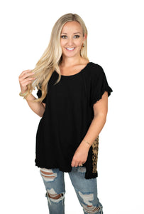 Black Animal Back Top