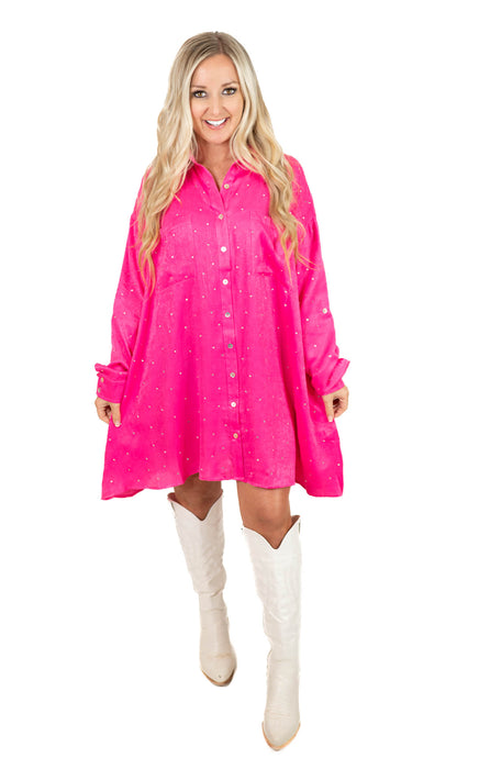 Fuchsia Rhinestone Dress