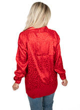 Red Silk Leopard Top