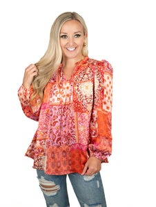 Pink Paisley Top