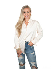 Champagne Satin Button Up Top