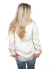 Champagne Satin Button Up Top