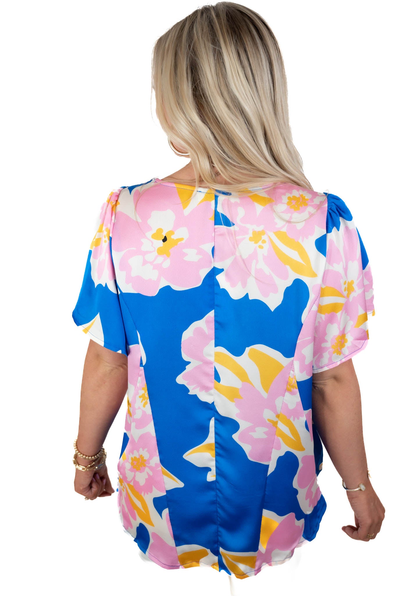 All The Better Blue Floral Top
