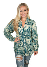 Peacock Printed Babydoll Top