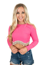 Pink Rhinestone Crop Top