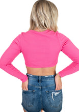 Pink Rhinestone Crop Top