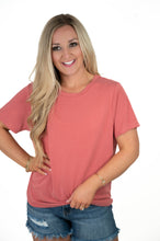 Learn As You Go Coral Oversized Basic Tee