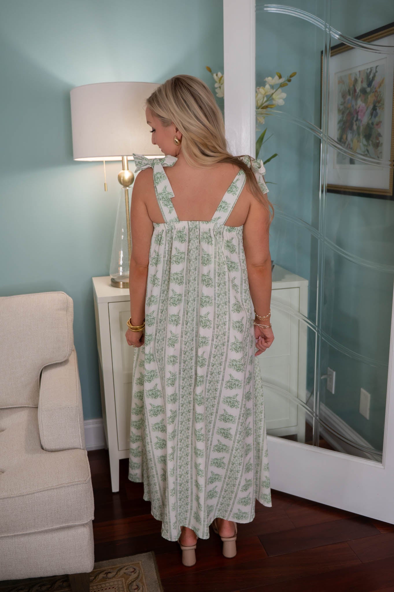 Sage Garden Tie Strap Maxi