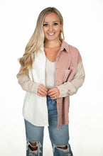 Colorblock Corduroy Shacket