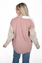 Colorblock Corduroy Shacket