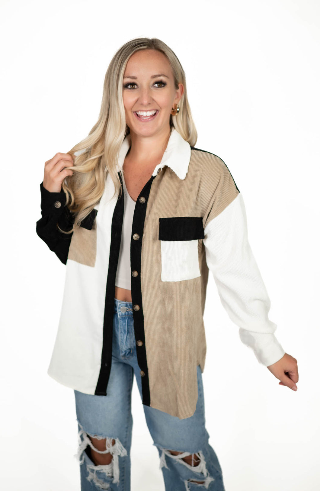 Colorblock Shacket