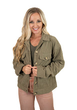 Olive Dream Plans Corduroy Shacket