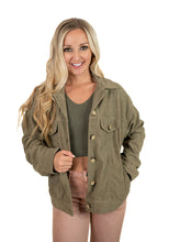 Olive Dream Plans Corduroy Shacket