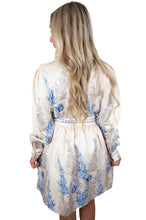 Blue/White Floral Long Sleeve Dress