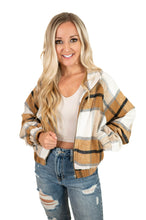 Brown Plaid Cropped Shacket