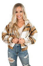 Brown Plaid Cropped Shacket